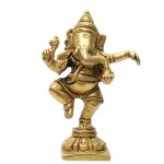 Dancing Ganesha God Idol Brass &ndash; Handcrafted for Pooja Room & Spiritual D&eacute;cor