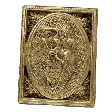 Om Ganesha Face Brass Wall Hanging Idol | Deity Idol Exclusive Collection