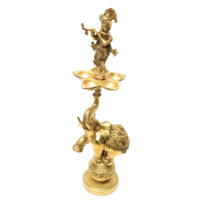 Krishna Elephant Divi Brass Idol | Deity Idol Exclusive Collection - Image 1