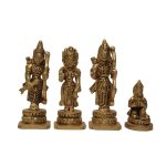 Ram Sita Laxman Hanuman (Ram Darbar) Statue Brass | Authentic Hindu Deity Statue Divine Blessings Symbolism