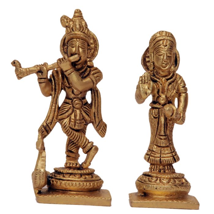 Lord Radha Krishna God Statue Brass Idol | Deity Idol Exclusive Collection - Image 1