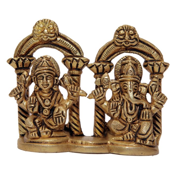 Kaman Ganesh Laxmi Sitting Brass Idol | Deity Idol Exclusive Collection - Image 1