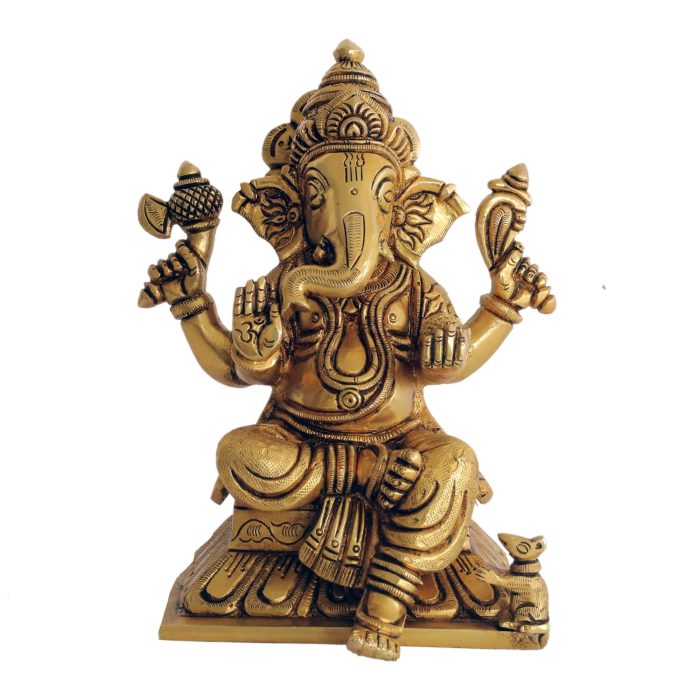 Ganesh God Idol Sitting Brass Idol | Deity Idol Exclusive Collection - Image 1