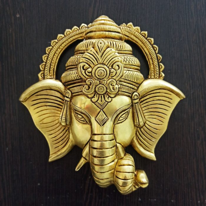 Ganesh Wall Hanging Medium Size Brass For Idol | Deity Idol Exclusive Collection - Image 1