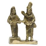 Mahadev with Annapurna Maa Brass Deity Figurine Home Decor Murti Handicraft Small | Authentic Hindu Deity Statue Divine Blessings Symbolism