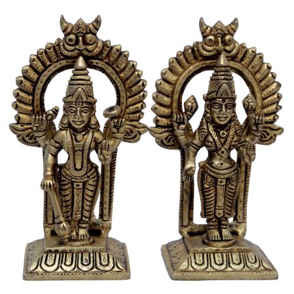 Kaman Vishnu Laxmi Pair Brass Idol | Deity Idol Exclusive Collection