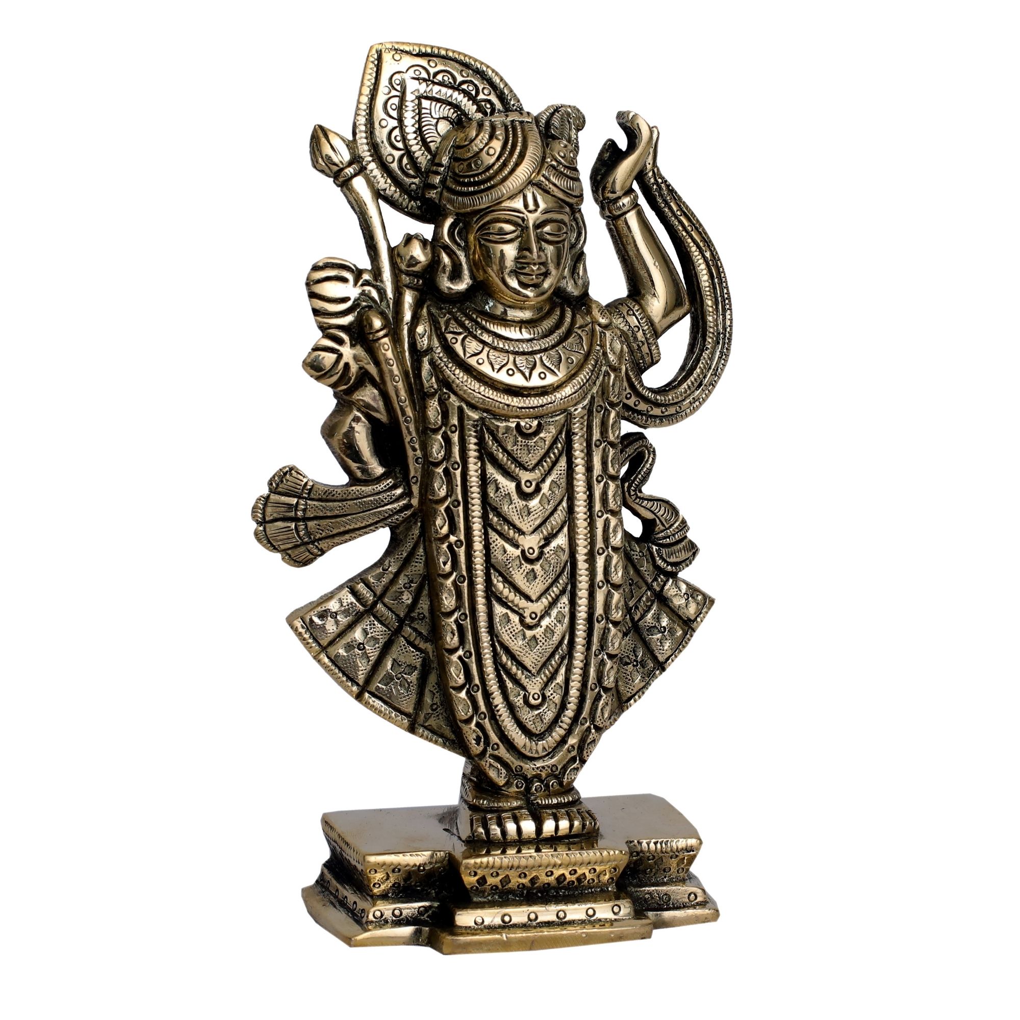 BH07321-2-1.jpg Brass ShreeNathji  Idol  Idol | Deity Idol Exclusive Collection - Image 1