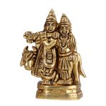 Radha Krisha Small Idol Brass | Authentic Hindu Deity Statue Divine Blessings Symbolism