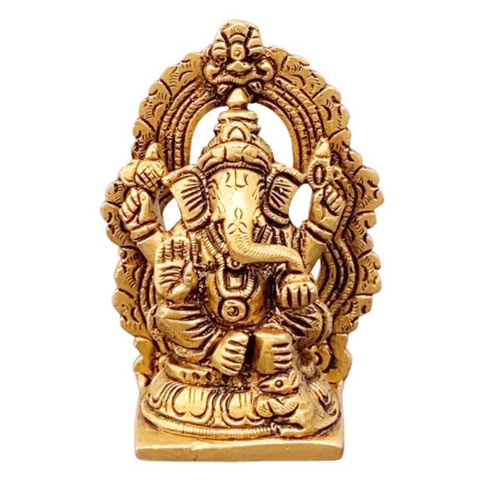 Frame Ganesha Brass Idol | Deity Idol Exclusive Collection - Image 1