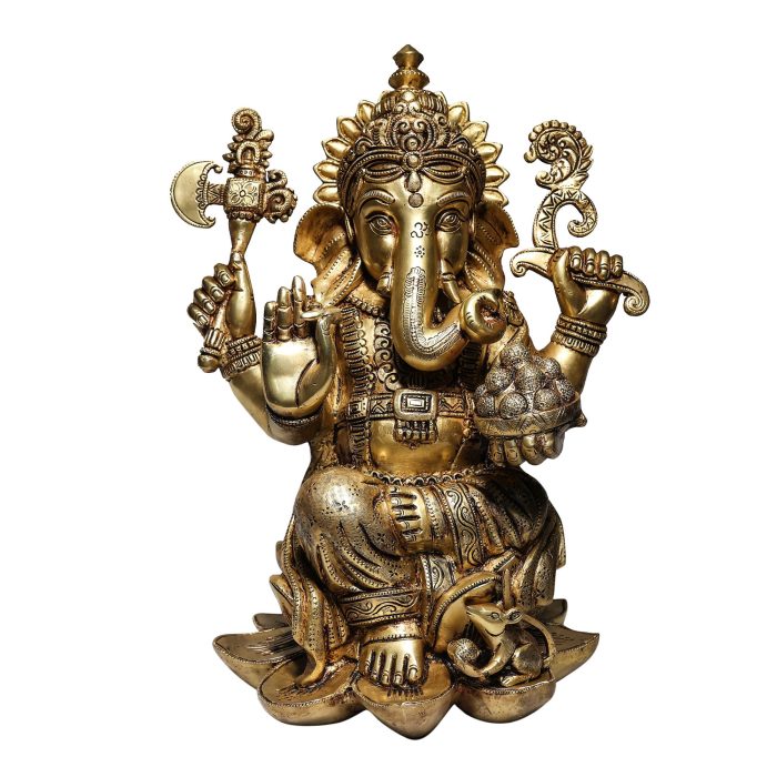 Kamal Ganesh Brass Idol | Deity Idol Exclusive Collection - Image 1
