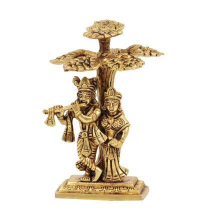 Radha Krisha Under Tree Brass Idol | Deity Idol Exclusive Collection