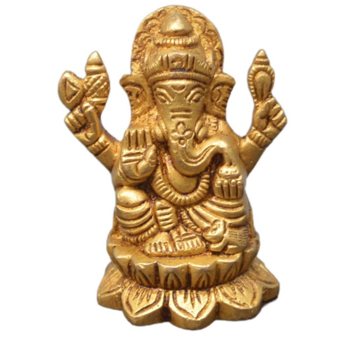Kamal Sitting Ganesh Brass Idol | Deity Idol Exclusive Collection - Image 1