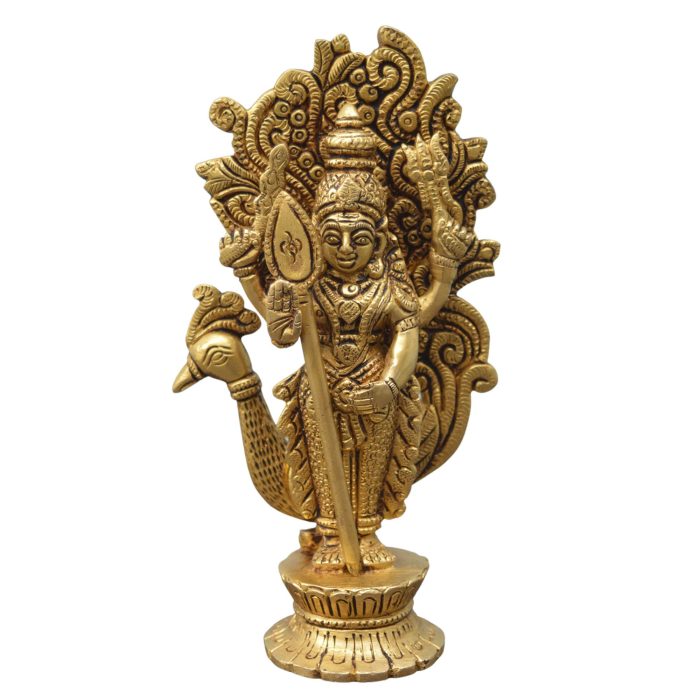 Mugan Kartikeya God Brass Idol | Deity Idol Exclusive Collection - Image 1