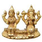 Ganesh Laxmi Small Idol Brass | Authentic Hindu Deity Statue for Sacred Worship