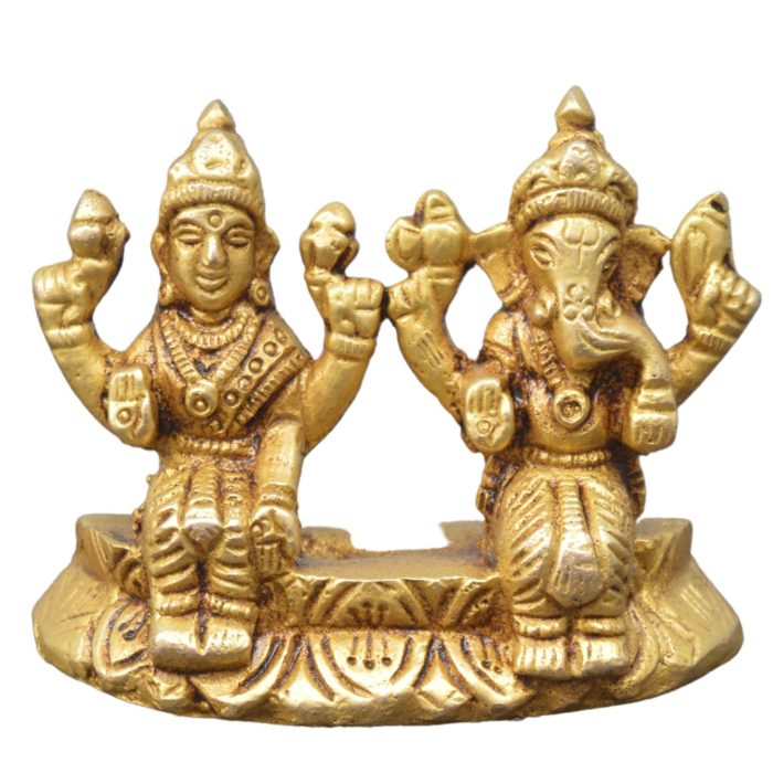 Ganesh Laxmi Small Idol Brass Idol | Deity Idol Exclusive Collection - Image 1