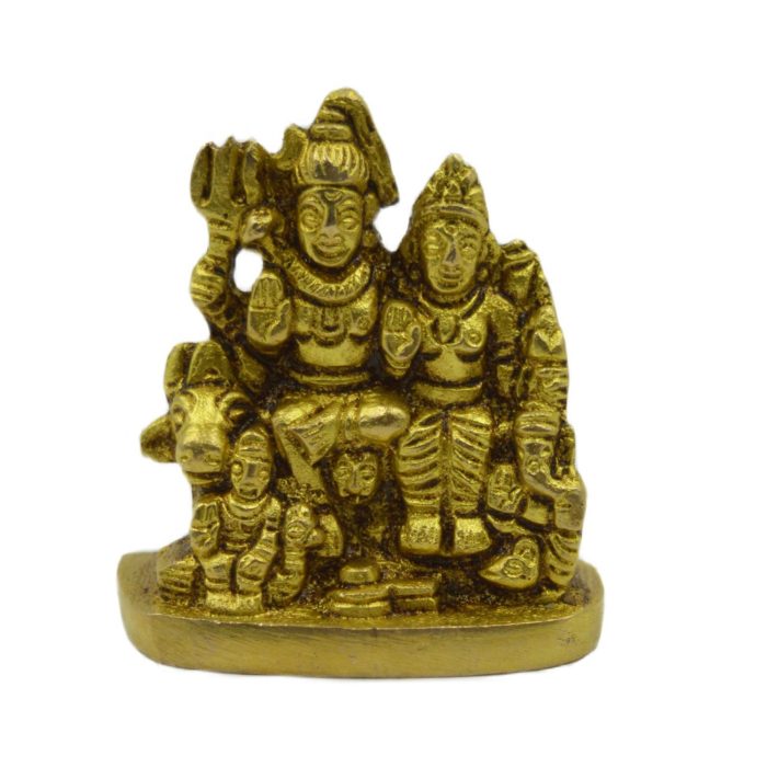 Shiv Parivar Small Brass Idol | Deity Idol Exclusive Collection - Image 1