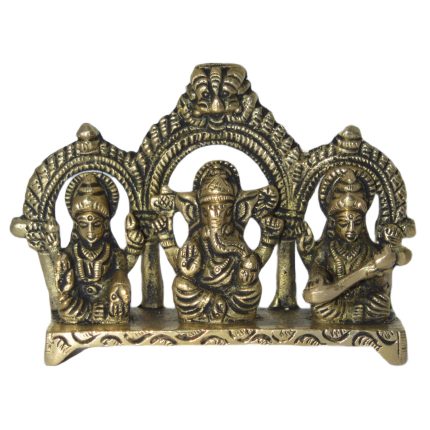 Kaman Ganesh Laxmi Sarswati God Brass  Idol | Deity Idol Exclusive Collection
