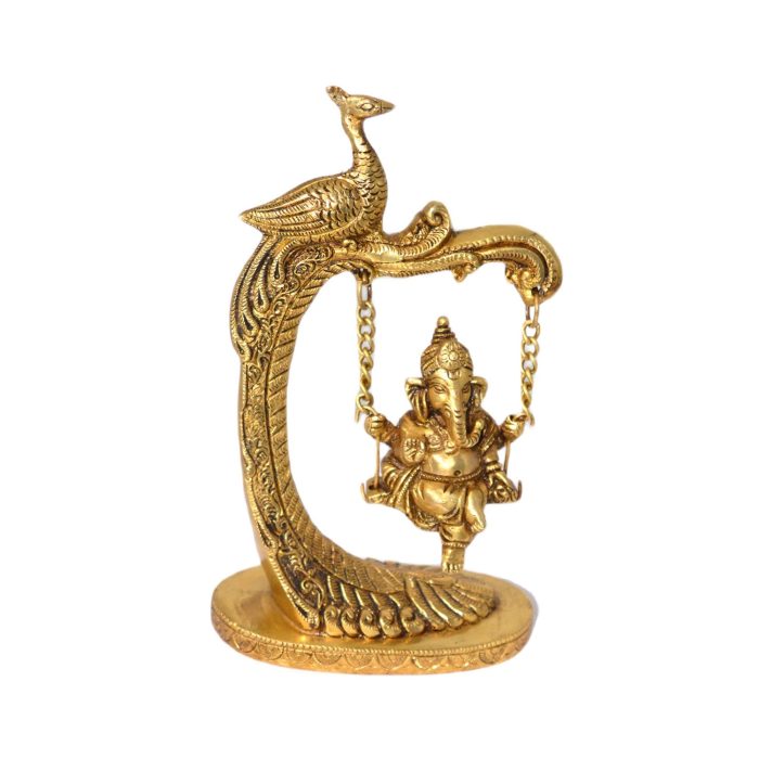 Peacock Ganesha Jula Brass Idol | Deity Idol Exclusive Collection - Image 1