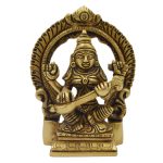 Saraswati Idol Brass Collectible | Authentic Hindu Deity Statue Divine Blessings Symbolism