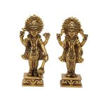 Vishnu Laxmi God Brass | Handcrafted Deity Statue for Home Temple & Divine Blessings