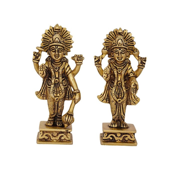 Vishnu Laxmi God Brass Idol | Deity Idol Exclusive Collection - Image 1