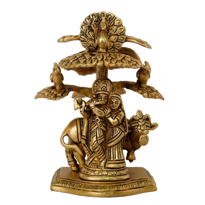 Radha Krishna Under Tree Brass Idol | Deity Idol Exclusive Collection - Image 1