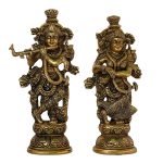 Standing Radha Krishna Brass | Lord Krishna Murti Symbol of Love, Joy & Spiritual Devotion