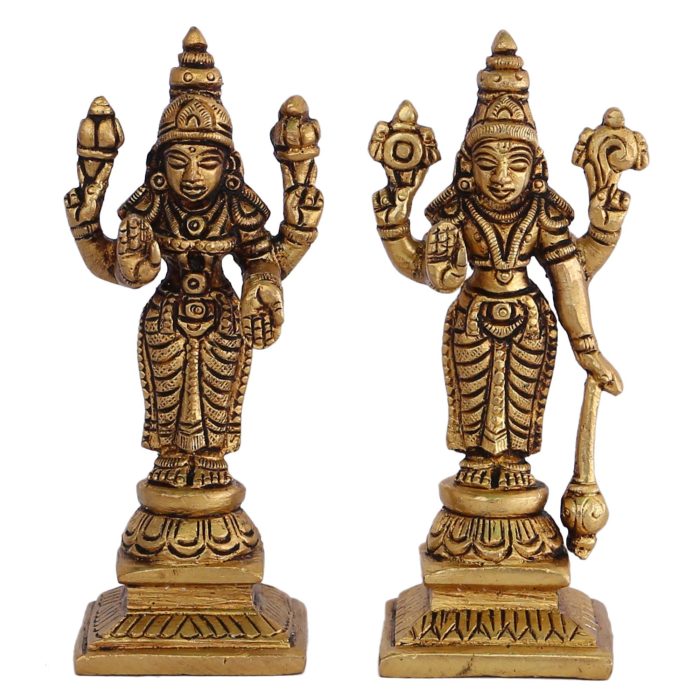 Vishnu Laxmi Brass Idol | Deity Idol Exclusive Collection - Image 1