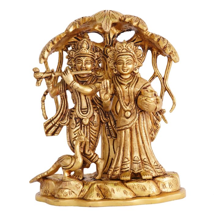 Radha Krishna Under Tree Brass Idol | Deity Idol Exclusive Collection - Image 1