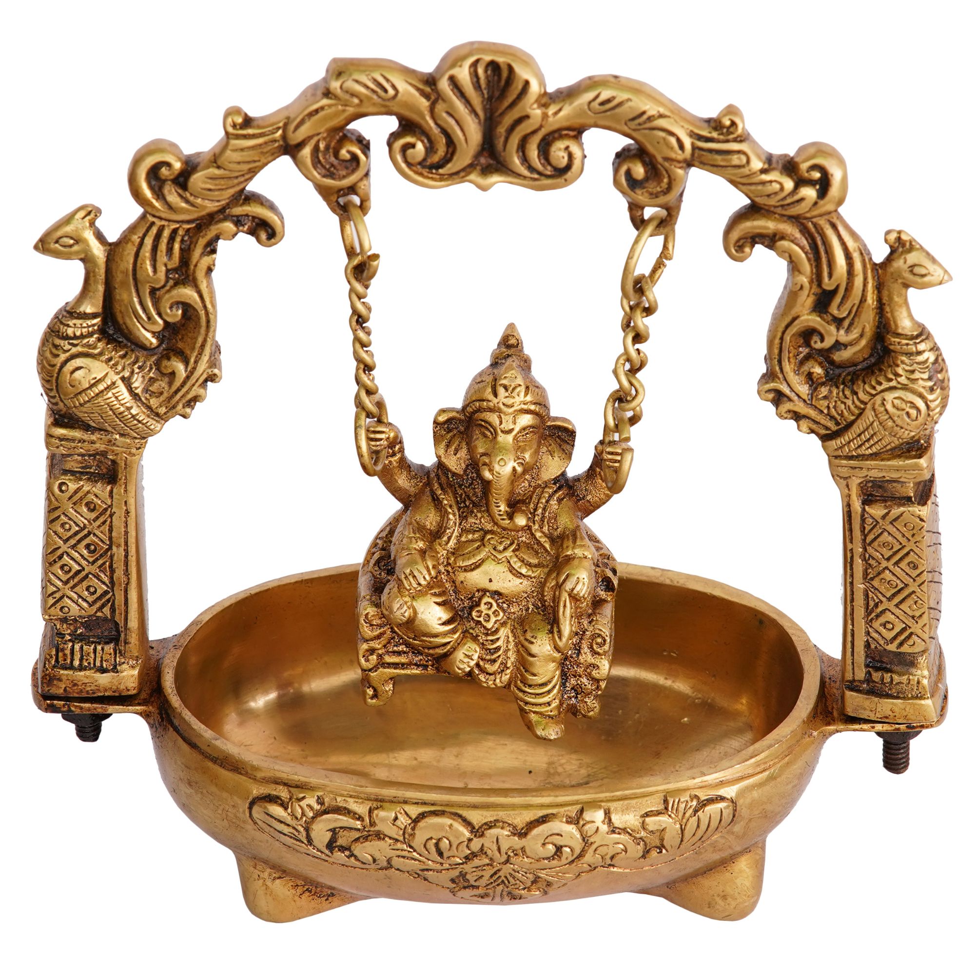 xr:d:DAFRD4dusFo:29,j:40059840987,t:22110509 Bowl Ganesh Jhula Brass Idol | Deity Idol Exclusive Collection - Image 1