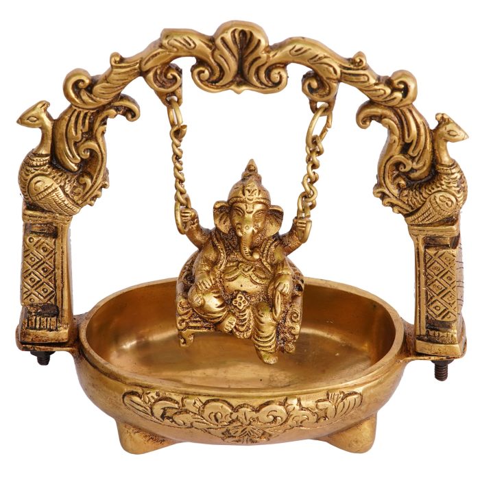 Bowl Ganesh Jhula Brass Idol | Deity Idol Exclusive Collection - Image 1
