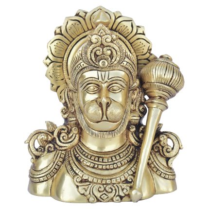 Hanuman Face With Gada Brass Idol | Deity Idol Exclusive Collection