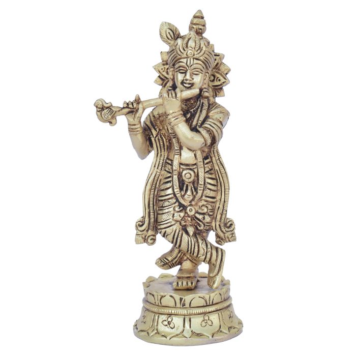 Kamal Base Krishna Brass Idol | Deity Idol Exclusive Collection - Image 1