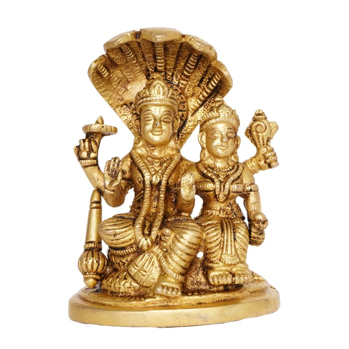 Vishnu & Laxmi Brass Idol | Deity Idol Exclusive Collection - Image 1