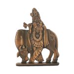 White Metal Krishna Idol for D&eacute;cor Home and Car Dashboard 2.3&Prime; Inch | Divine Krishna Idol for Car Dashboard & Travel Blessings