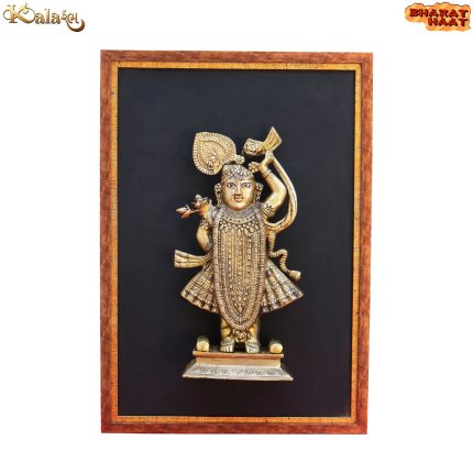 Lord Shrinathji Frame Brass & Resin Idol | Deity Idol Exclusive Collection