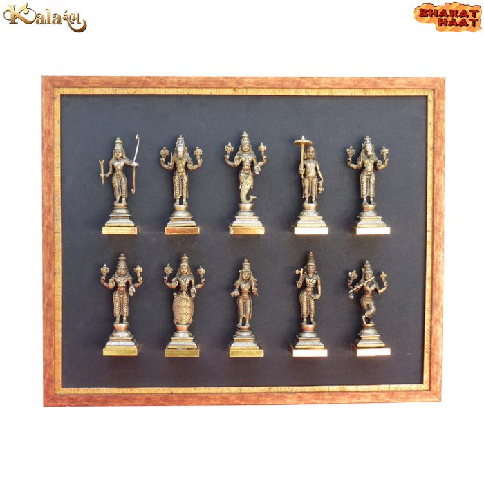 Dashavtar Vishnu Frame Brass & Resin Idol | Deity Idol Exclusive Collection - Image 1