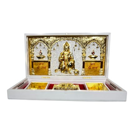 Jai Shri Hanuman Gold Plated Padam Box  Corporate Gift size 8 x 4 inch
