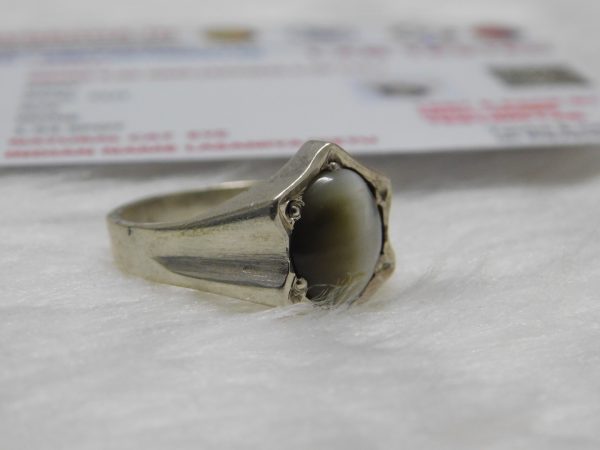 Cat Eye Silver Ring 5.0 Ct Navgraha Certified - Navgraha - Image 3