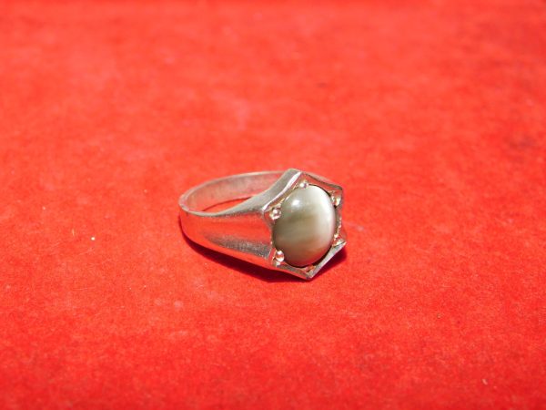 Cat Eye Silver Ring 5.0 Ct Navgraha Certified - Navgraha