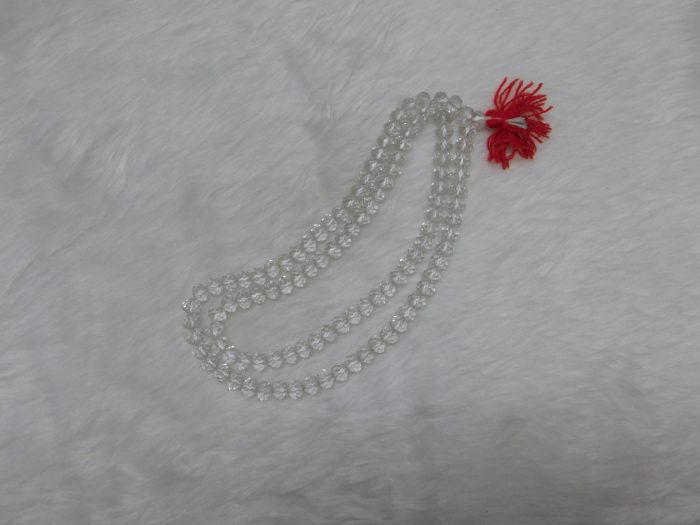 Clear Quartz Natural Mala 108 Beads 8 MM Navgraha Certified - Navgraha - Image 3