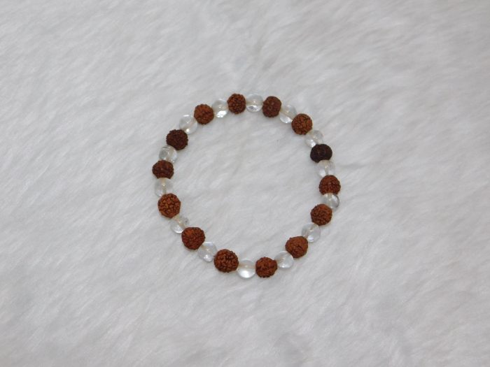 Clear Quartz and Rudraksh Bracelet Navgraha Certified - Navgraha - Image 2
