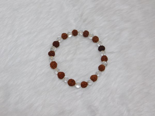 Clear Quartz and Rudraksh Bracelet Navgraha Certified - Navgraha - Image 2