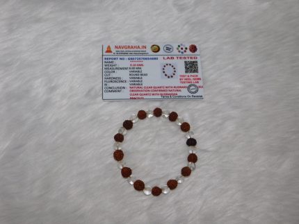 Clear Quartz and Rudraksh Bracelet Navgraha Certified - Navgraha