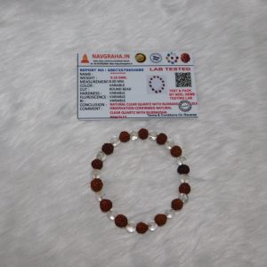 Clear Quartz and Rudraksh Bracelet Navgraha Certified - Navgraha