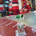 German Silver Tulsi Plant Holy Basil Decorative Figurine &ndash; Navgraha.in | Authentic Spiritual Accessory