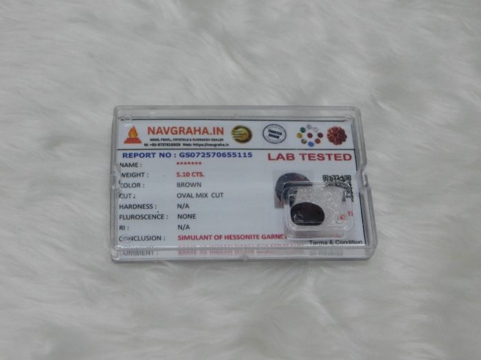 Hassonite Simulant 5.10 Ct Navgraha Certified - Navgraha - Image 1