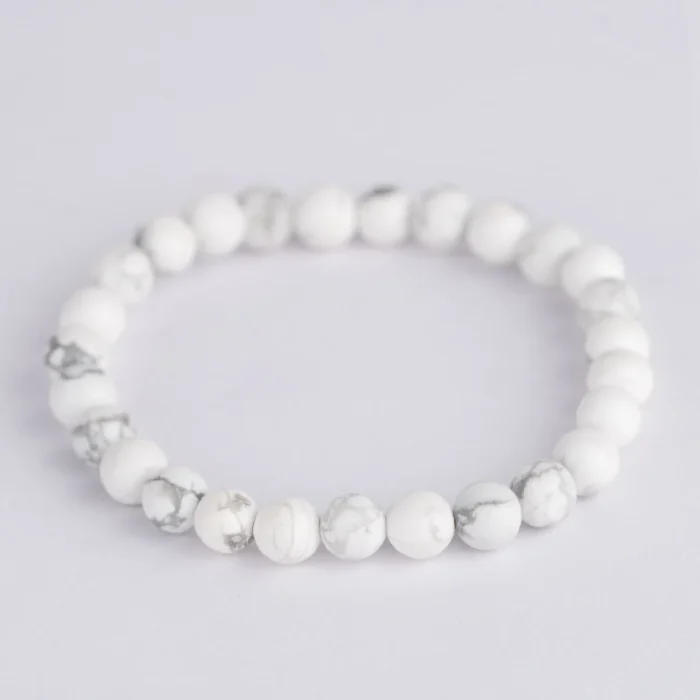 Calming Tranquility Howlite Bracelet – Stress Relief & Emotional Balance Jewelry – Navgraha.in - Image 1