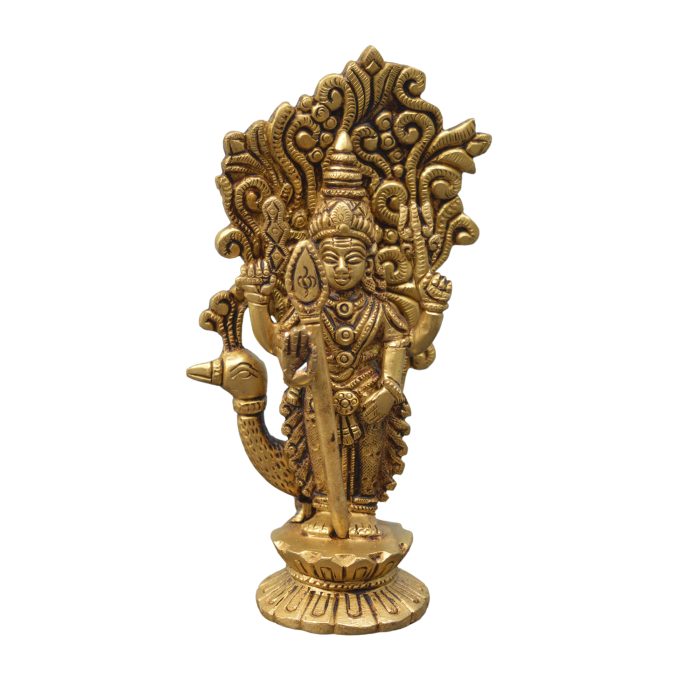Mugan Kartikeya Brass Idol | Deity Idol Exclusive Collection - Image 1