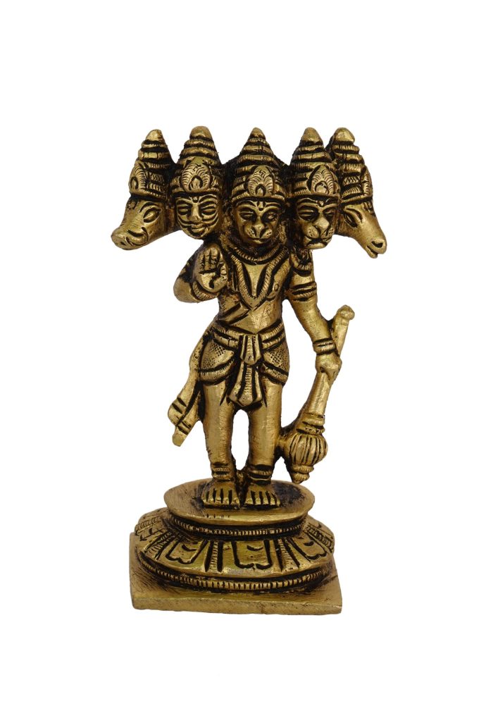 Panchmukhi Hanuman Brass Idol | Deity Idol Exclusive Collection - Image 1